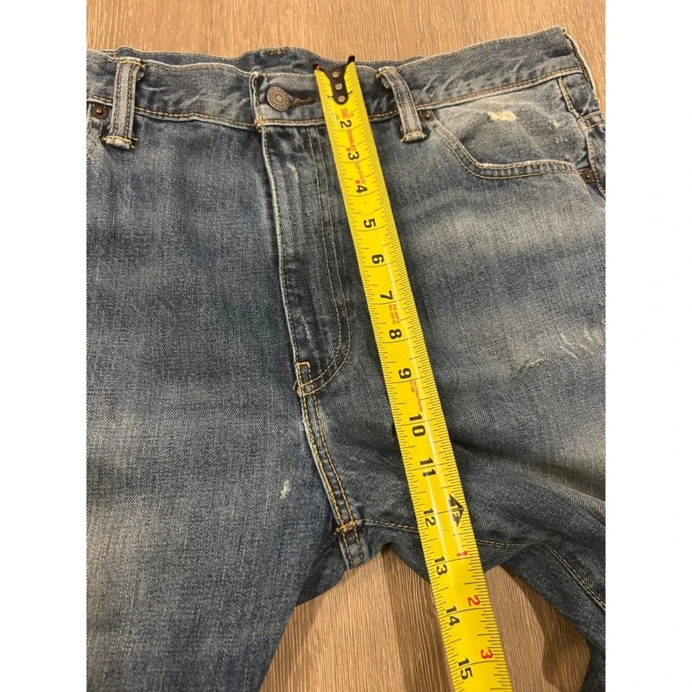 Levis 569 Loose Straight‎ Leg Distressed Blue Denim Jeans Mens 36x30 00569-0282
